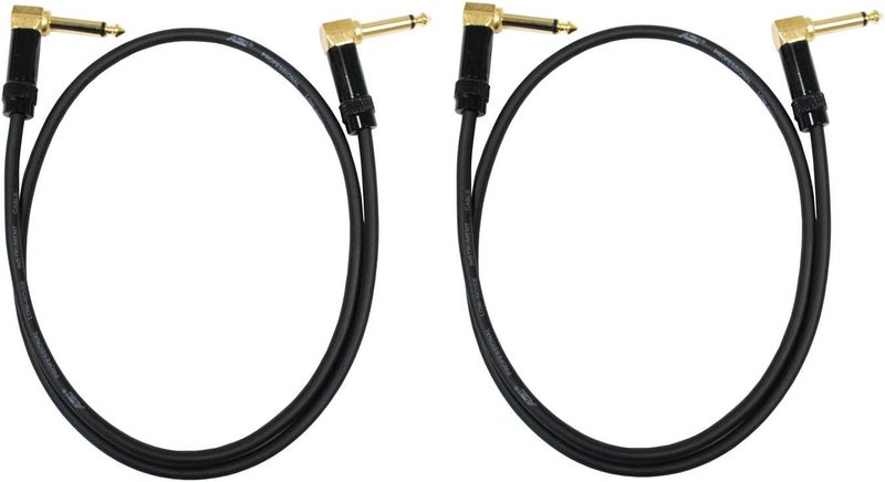 AUDIO 2000'S E27106P2 1/4" TS Right Angle to TS Right Angle 6 Feet Patch Cable (2 Pack) - Image 1