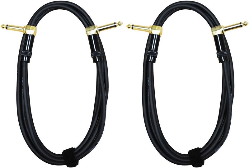 AUDIO 2000'S E27106P2 1/4" TS Right Angle to TS Right Angle 6 Feet Patch Cable (2 Pack) - Image 3