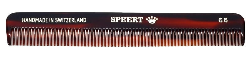 Speert #66 Handmade Narrow Tooth Comb Tortoise Havana Acetate Fine Straight Thin Detangling Parting Grooming Teasing Hair Styling Hairdresser Barber Hairdressing Wet Dry Pocket Travel Women Men Kids