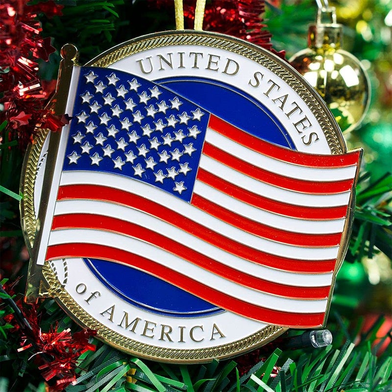 ألايد فلاغ Products Allied Products American Flag Heroes Series Ornament - Medallion Medallion المرخص رسميًا رسميًا - Image 3