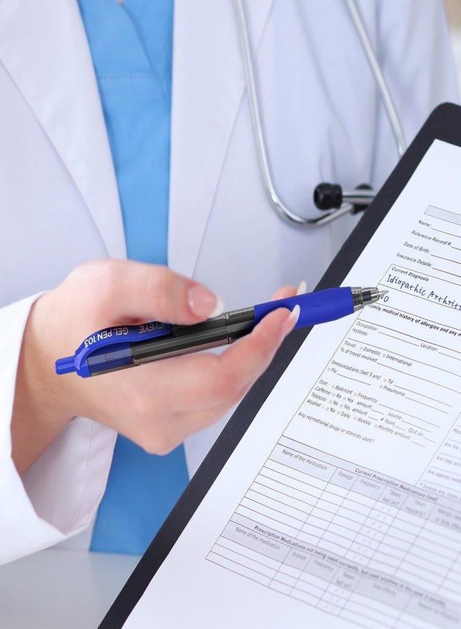 EYEYE G-103 Retractable 0.5mm Gel Pens, 10 Pack Extra Fine Point Blue Ink Pens Quick Dry, Ballpoint Pen Fine Point Smooth Writing Pens for Office School Supplies - Image 5