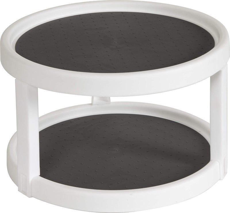 Kitchen Spaces TwoTier Lazy Susan Organizer Cabinet Turntable Shelf Storage for Kitchen and Pantry Items Great for Spices or Condiments NonSkid Sturdy with Full Spin White