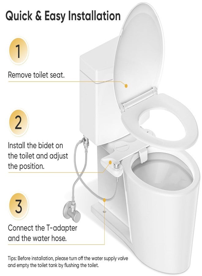 LEIVI Ultra-Slim Bidet Attachment for Toilet, Bidets for Existing Toilets with Dual Nozzle, Hygienic Toilet Bidet, Fresh Cold Water Sprayer, Adjustable Water Pressure - Image 4