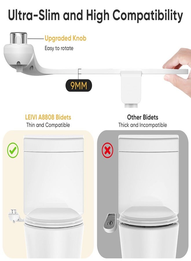 LEIVI Ultra-Slim Bidet Attachment for Toilet, Bidets for Existing Toilets with Dual Nozzle, Hygienic Toilet Bidet, Fresh Cold Water Sprayer, Adjustable Water Pressure - Image 3