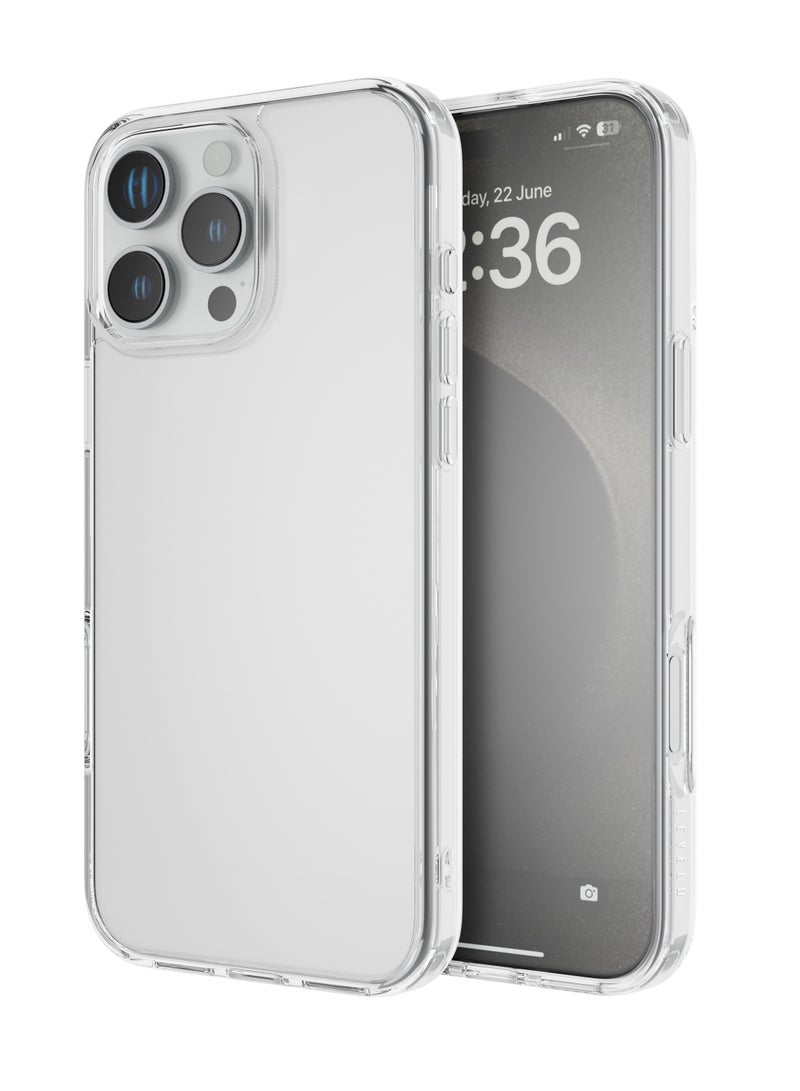 LEVELO iPhone 16 Pro Max Case Clara Clear TPU & PC Back cover / 3H Scratch Resistance / Impact-Resistant Corners - Clear - Image 1