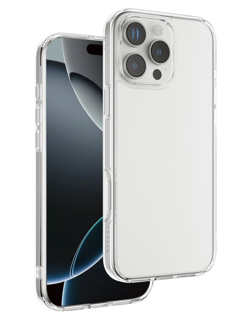 LEVELO iPhone 16 Pro Max Case Clara Clear TPU & PC Back cover / 3H Scratch Resistance / Impact-Resistant Corners - Clear - Image 4