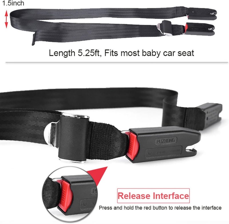 MVIEI Isofix - Correa de asiento de coche, ajustable, retráctil, versátil, para asientos, soporta tensión 15000N - Image 2