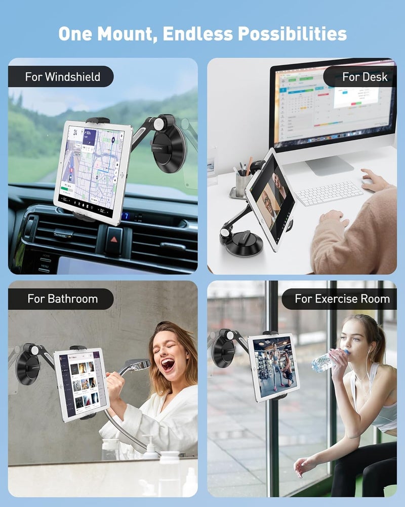 AboveTEK Suction Cup Cell Phone Holder - Versatile Tablet Mount for Home, Office, and Vehicle - Image 3