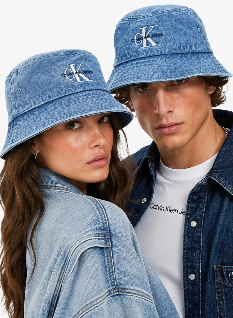 CALVIN KLEIN  Monologo Embroidery Denim Bucket Hat  | Best Price UAE