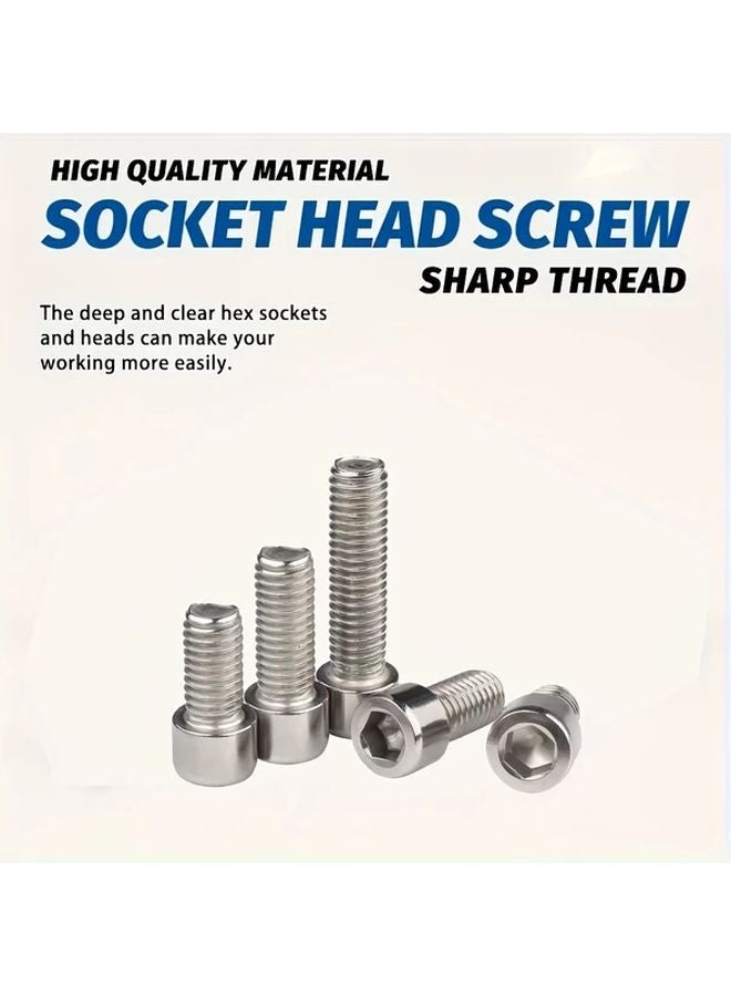 1210 قطعة مجموعة متنوعة من صواميل ومسامير الفولاذ المقاوم للصدأ مع مسامير مرسومة M2 وM3 وM4 وM5 وصواميل وحشوات - Image 5