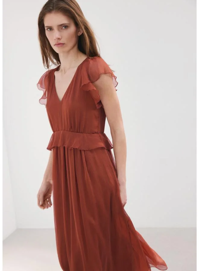 MANGO  Long ruffled dress for Women | Best Price UAE