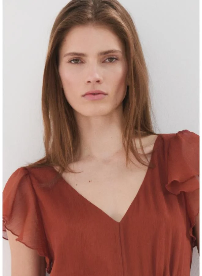 MANGO  Long ruffled dress for Women | Best Price UAE