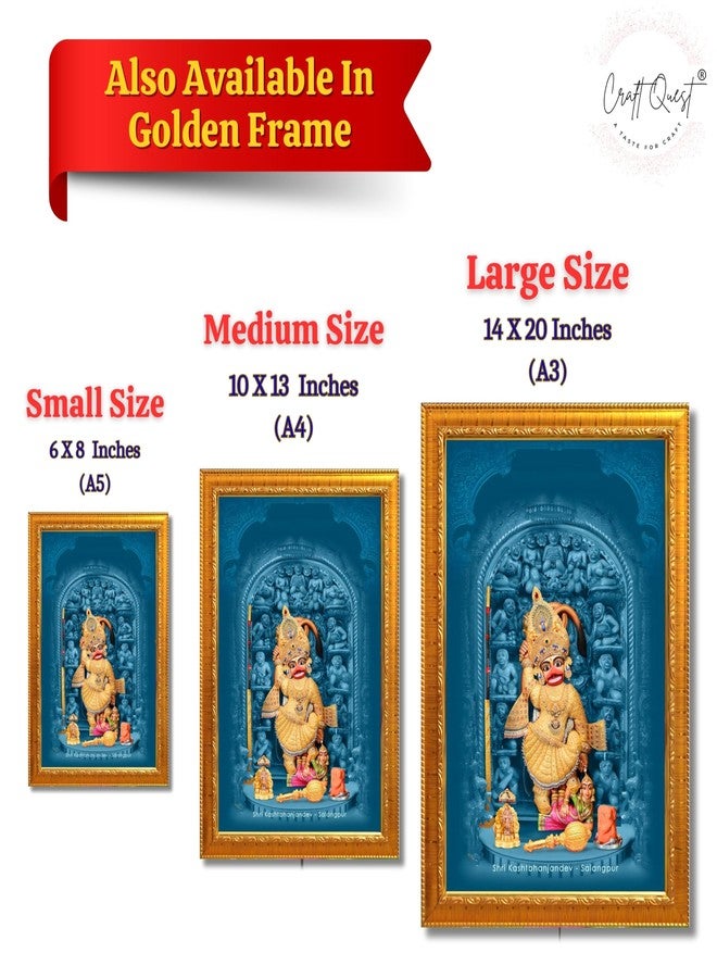 CRAFT QUEST Shree Kashtabhanjan Dev Hanumanji Salangpur Photo Frame Synthetic, Wall hangings (Brown, 6 X 8 Inches) - Image 5