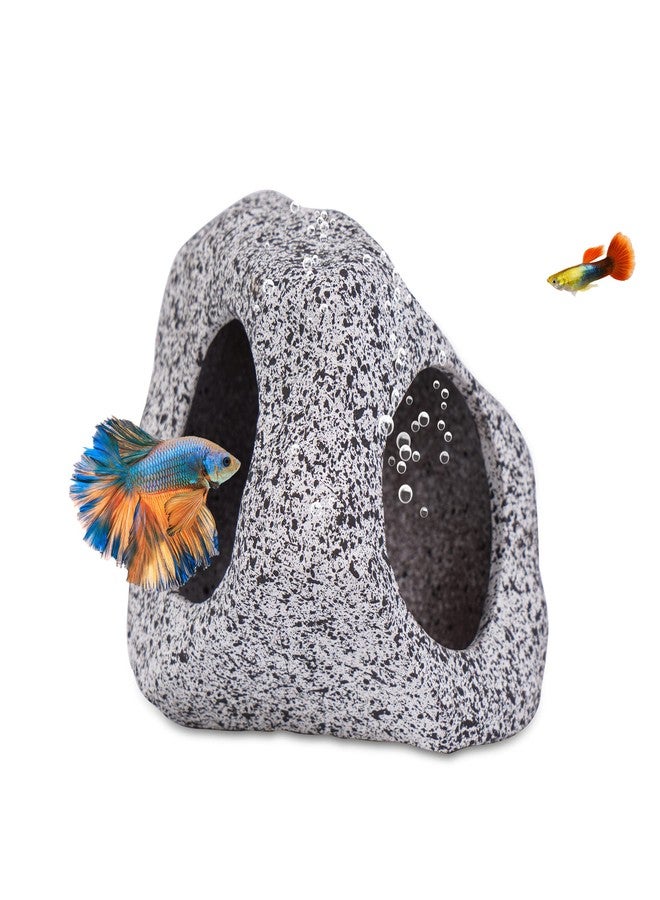 Ameliade Aquarium Decorations Cave Fish Tank Accessories Rock Decor for Shrimp Cichlid Hiding Breeding Small Fish Bowl Hide Decoration Betta Toys Hideout Stones House（Medium） - Image 1