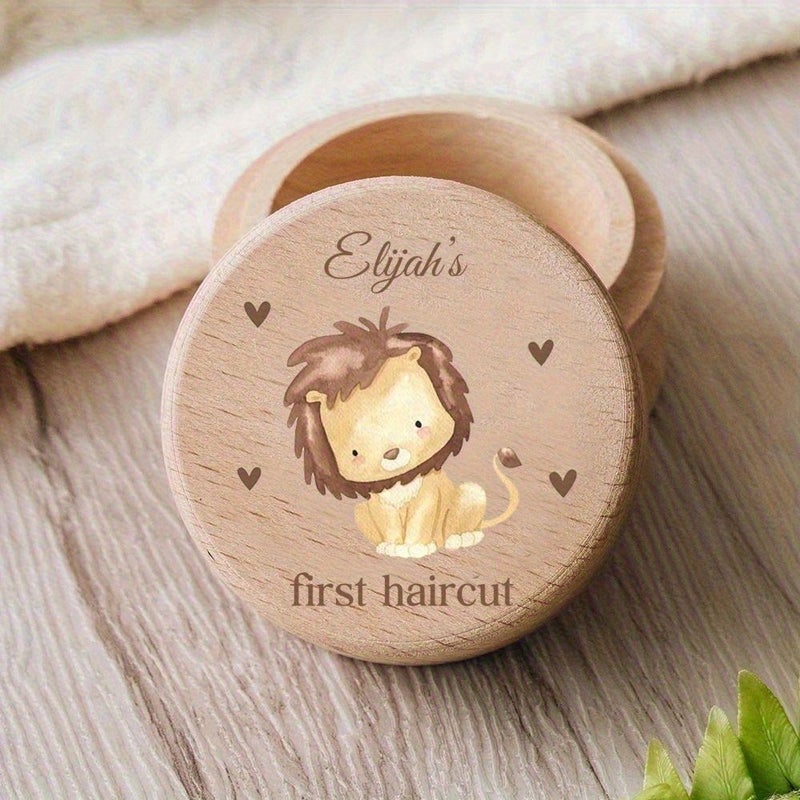 صندوق خشبي لحفظ التذكارات مع الاسم والتاريخ، ومساحة لتخزين الحبل السري وشهادة الميلاد - Image 5