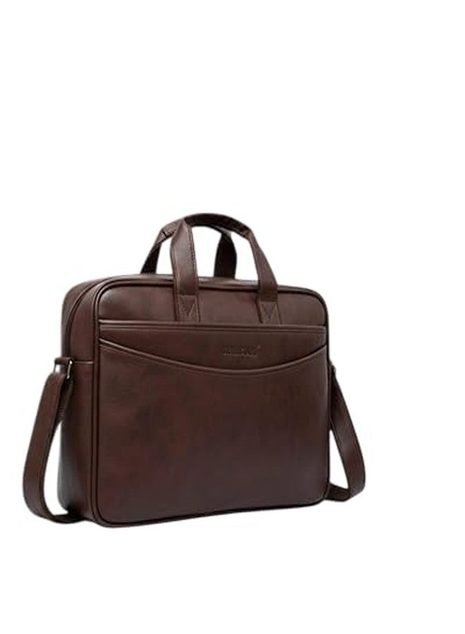 BILL BOND Laptop Bags for Men Office Use | Mobile & Pen Compartment with Multiple Organizers | PU Leather | Professional Office Bag for Man & Women-Gifts Item (BROWN) - Image 1