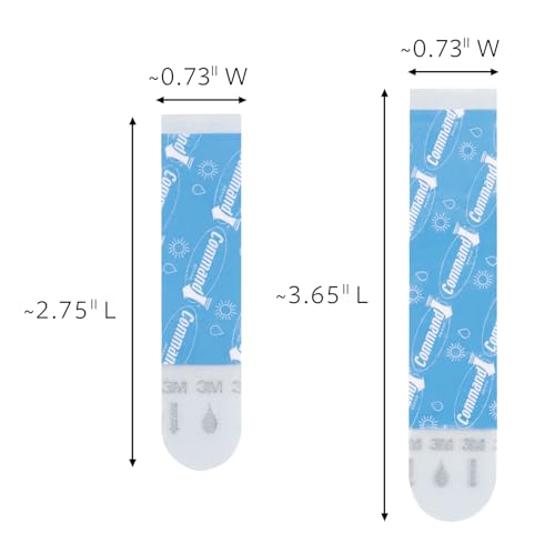 Command Bath Water-Resistant Adhesive Refill Strips, Re-Hang Medium and Large Bath Hooks or Caddies, 2 Medium Strips, 4 Large Strips - Image 2