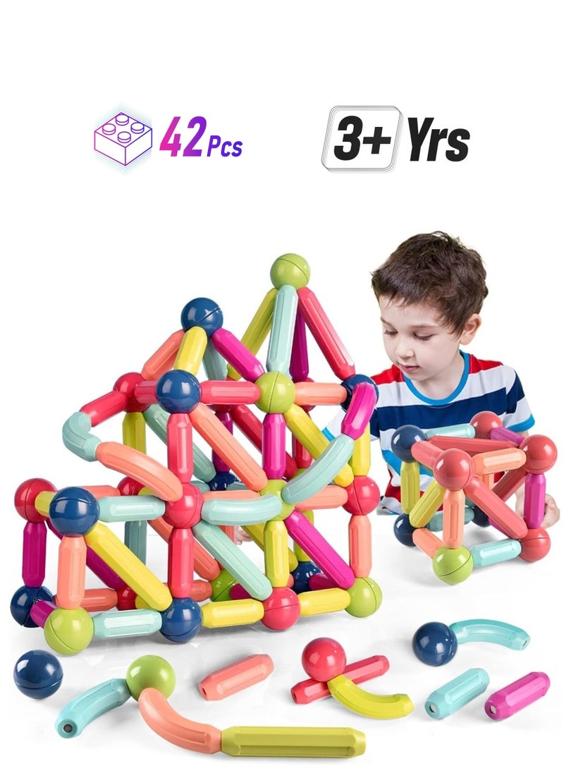 General Building Blocks Set, 42/100 PCS Preschool Educational Construction Kit DIY Creative 3D Learning Toys for Boys Girls Kids Age 3+ Years Old (42 PCS)  - Image 1