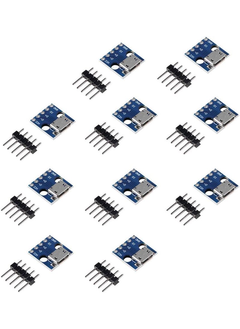 MELIFE 10pcs Female Micro USB to DIP 5Pin Pinboard 254mm Micro USB Type Interface Power Adapter Board 5V Breakout Module  - Image 1