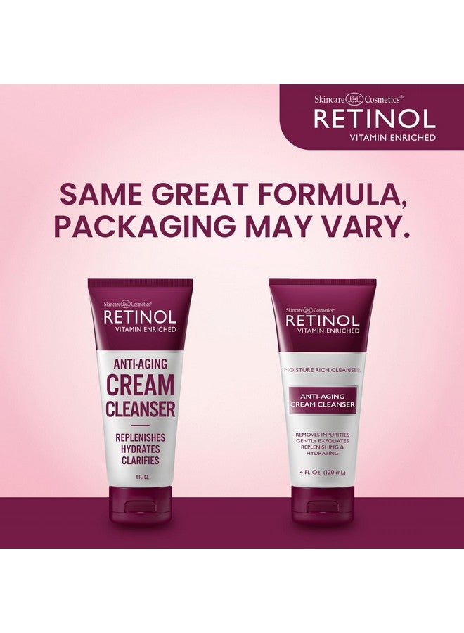 Retinol Anti-Aging Cream Cleanser - Daily Deep Cleansing Facial Wash Exfoliates to Improve Skin’s Texture & Moisturizes for Cleaner, Softer Face - Renewing Vitamin A Minimizes Fine Lines & Wrinkles - Image 2