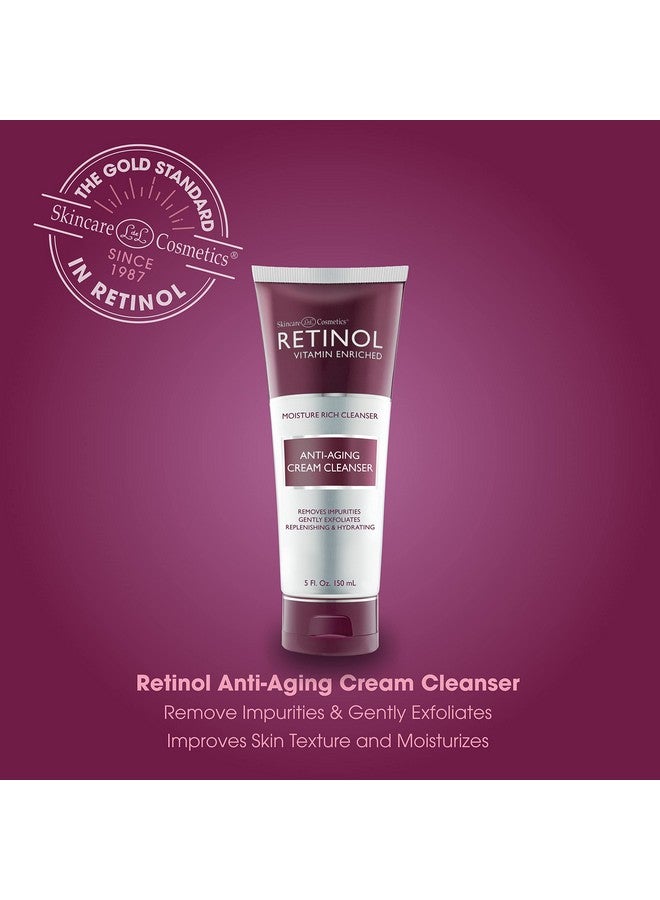 Retinol Anti-Aging Cream Cleanser - Daily Deep Cleansing Facial Wash Exfoliates to Improve Skin’s Texture & Moisturizes for Cleaner, Softer Face - Renewing Vitamin A Minimizes Fine Lines & Wrinkles - Image 3