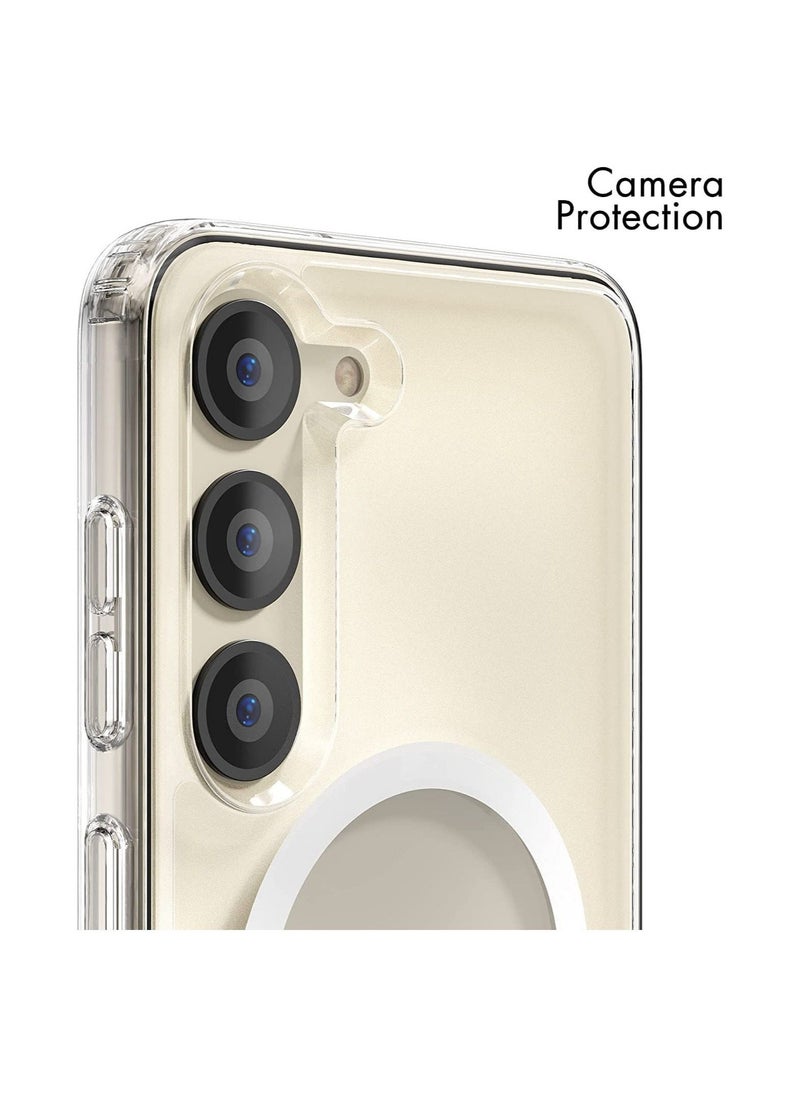 Cover Compatible with Samsung Galaxy S23 Plus Clear Case, Magnetic 【Support Magsafe Charger】 Cute Case for Men  Women,Shockproof Hard Back  - Image 2