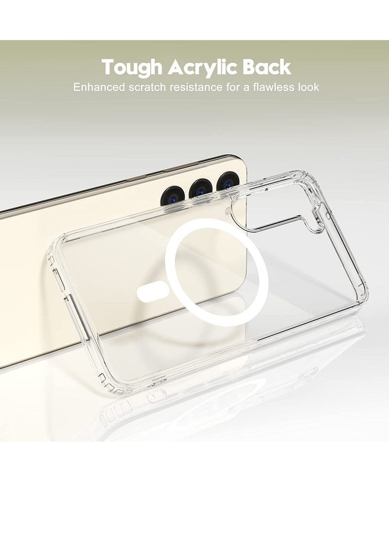 Cover Compatible with Samsung Galaxy S23 Plus Clear Case, Magnetic 【Support Magsafe Charger】 Cute Case for Men  Women,Shockproof Hard Back  - Image 4