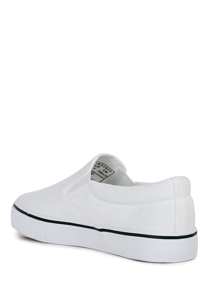 London Rag White Slip On Canvas Sneakers
