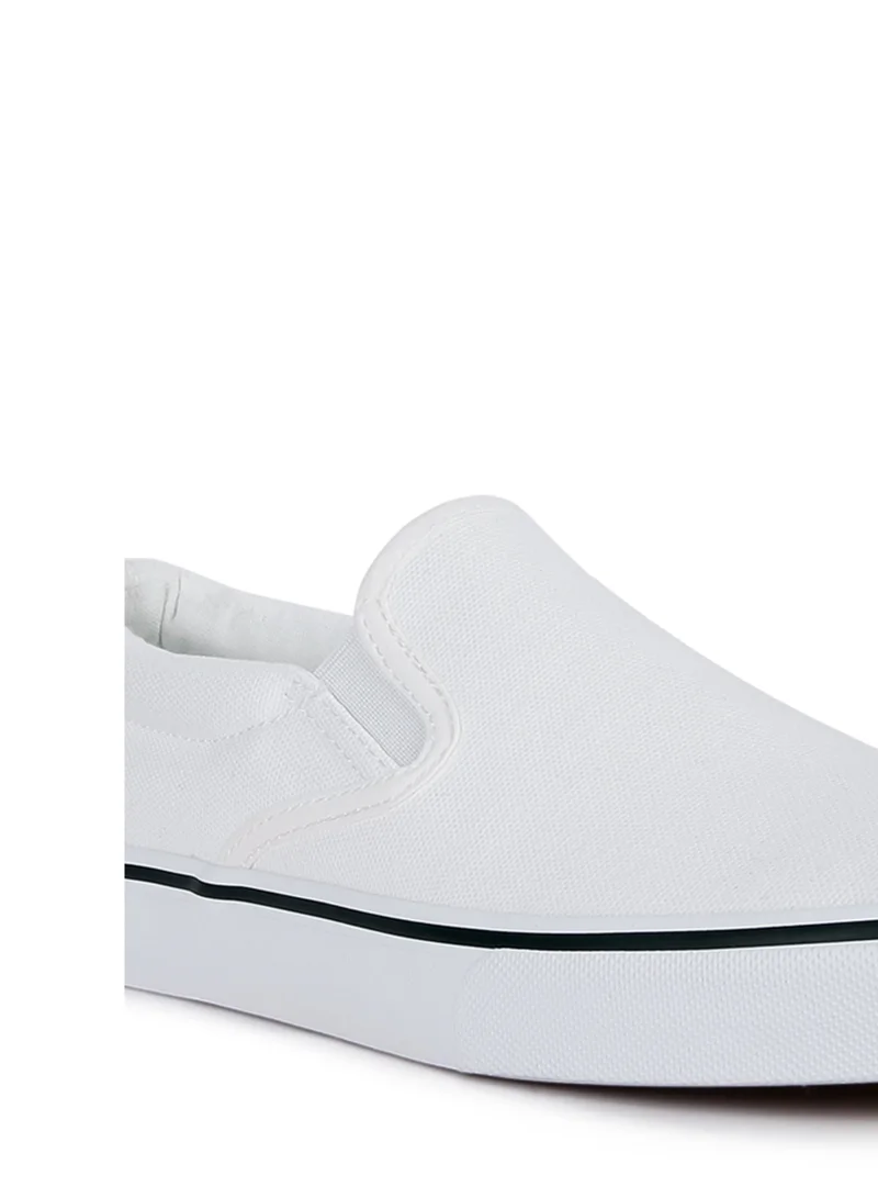 London Rag White Slip On Canvas Sneakers