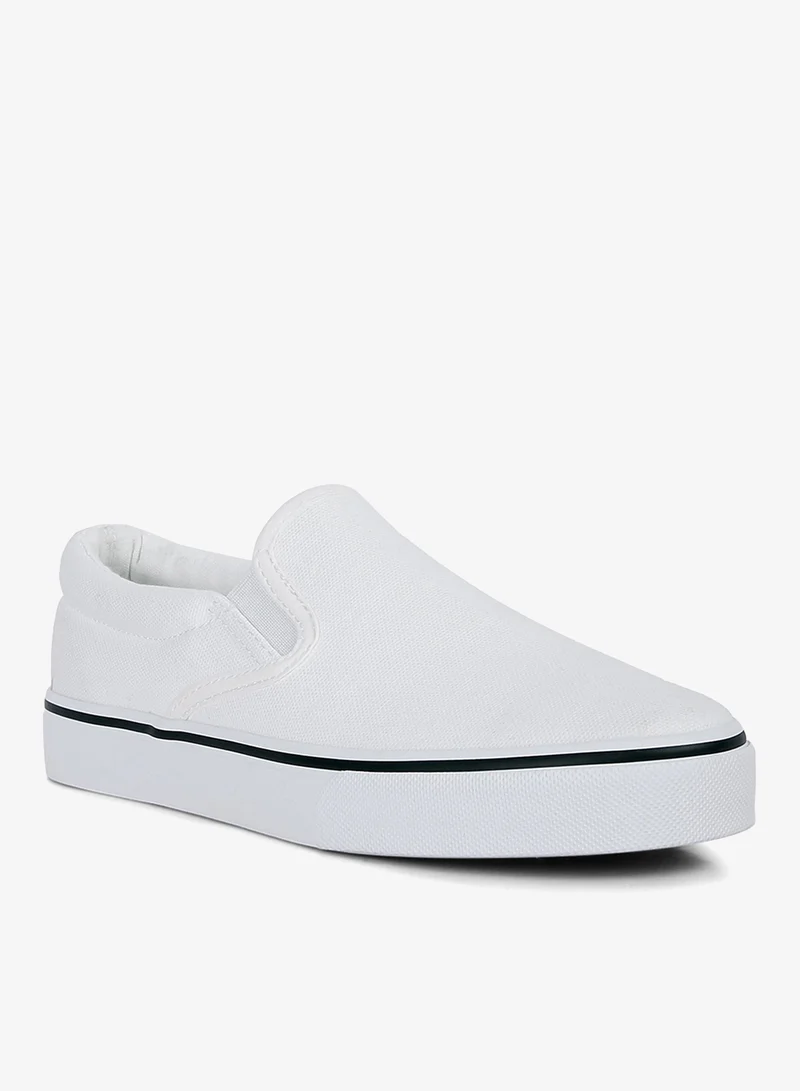 London Rag White Slip On Canvas Sneakers