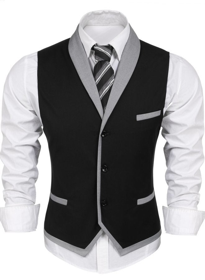 COOFANDY Men's Suit Vest Slim Fit Formal Business Dress Vest Casual Wedding Waistcoat - Image 1