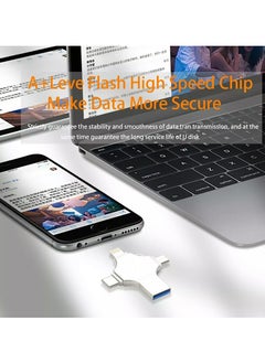 ELIKLIV 64GB 4-in-1 USB flash drive: cross-iOS/Android/PC/Mac devices, all-in-one data butler for multiple devices, high-speed data transfer, security and privacy, automatic memory storage, and multi-format playing  - Image 3