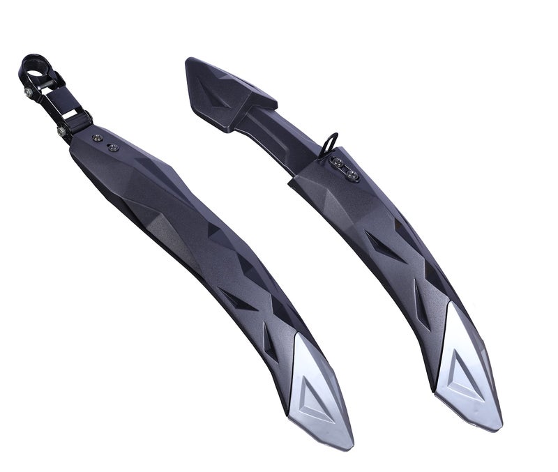 ShreNik Cycle Mudguard for Bicycle Fenders Front & Rear Set Senior Standard Size Dual Color (Grey) - Image 4