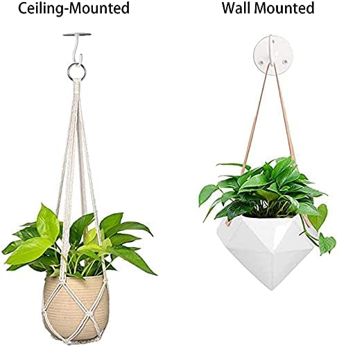 LangPu Ceiling Hooks for Hanging Plants- Metal Heavy Duty Wall Mounted Hangers for Hanging Bird Feeders, Planters, Wind Chimes, Include Professional Drywall Anchors (5 Pack) (Bright White) - Image 4