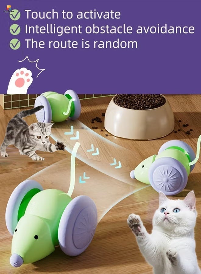 PapiSouk Smart Electric Cat Toy, Kitten Toys for Indoor,Interactive Mouse Toy, Kitten Toys,Interactive Toy, Automatic Toy,Silent Cat Toy with LED Lights,Auto On/Off,USB Rechargeable - Image 2