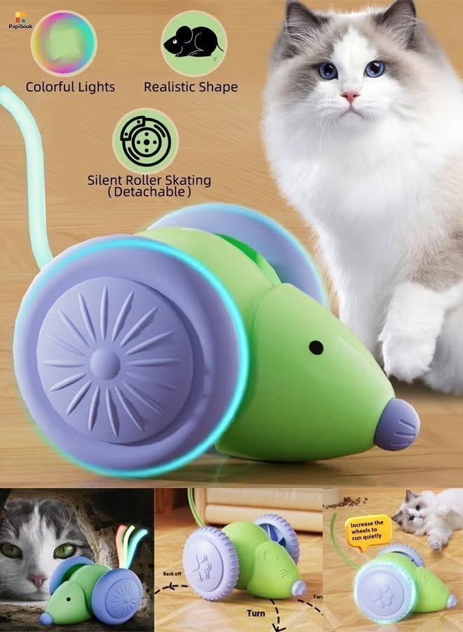 PapiSouk Smart Electric Cat Toy, Kitten Toys for Indoor,Interactive Mouse Toy, Kitten Toys,Interactive Toy, Automatic Toy,Silent Cat Toy with LED Lights,Auto On/Off,USB Rechargeable - Image 5