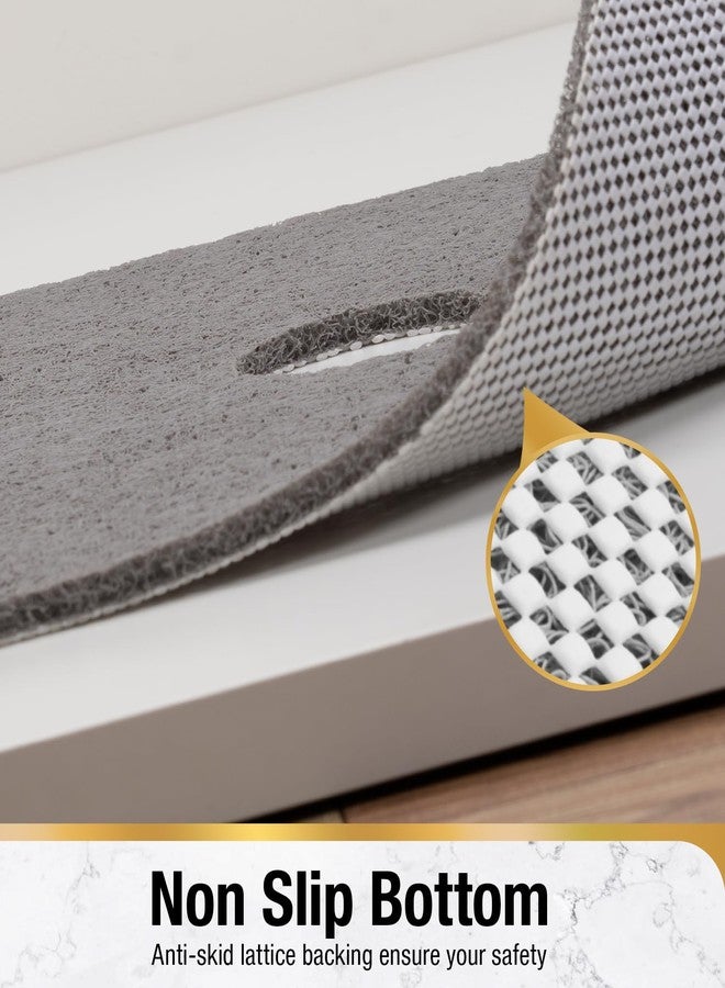 HITSLAM Shower Mat, 24x24 Inch Square Non Slip Bathtub Mat, Soft PVC Loofah Bath Mat for Tub with Hanging Holes, Quick Drying Shower Floor Mat, Without Suction Cups, Grey - Image 4