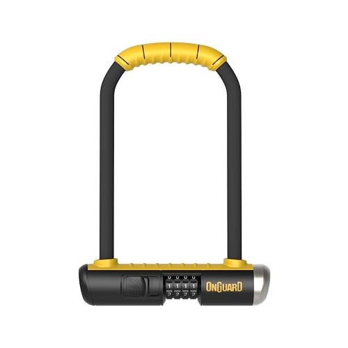 OnGuard Bulldog Combo STD U-Lock – 13 mm Hardened Steel Shackle, 290 mm (11.4 in) Length x 195 mm (7.7 in) Width x 40 mm (1.6 in) Crossbar – 4-Digit Resettable Combination Lock with Bracket - Image 1