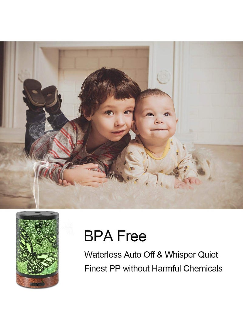 Metal Essential Oil Diffuser, 150ml Ultrasonic Aromatherapy Oil Diffuser Cool Mist Metal Diffuser Stylish Metal Essential Oil Diffuser with Waterless Auto Shut-Of for Bedroom ome, Office, Yoga - Image 4