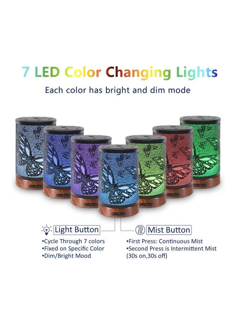 Metal Essential Oil Diffuser, 150ml Ultrasonic Aromatherapy Oil Diffuser Cool Mist Metal Diffuser Stylish Metal Essential Oil Diffuser with Waterless Auto Shut-Of for Bedroom ome, Office, Yoga - Image 2