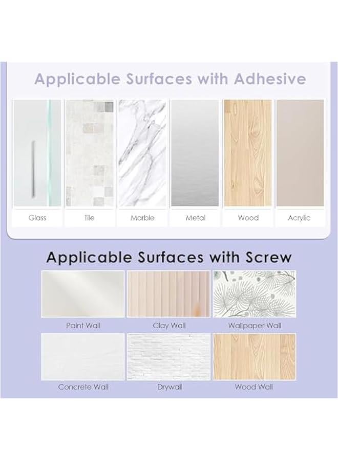 HOOKOR Durku Key Holder Wall Mount, Matte Black Stainless Steel Key Mail Holder Small Key Rack with Tray Adhesive Key Hanger Mail Storge Organizer with 6 Key Hooks for Entryway Hallway Doorway (White) - Image 5