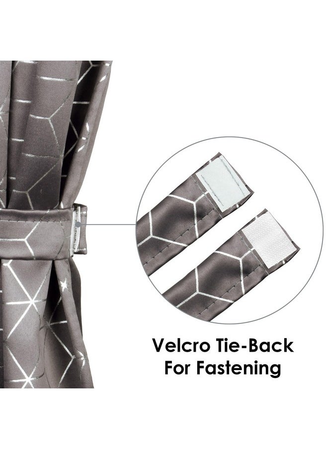 Story@Home Story@Home Blackout Door Curtains 7 Feet Set of 4 | Hexagon Design | 92% Room Darkening | Thermal Insulated Curtains | Curtain for Living Room | (116 x 215 cm, Grey) | Perfect for Home Decor  - Image 5