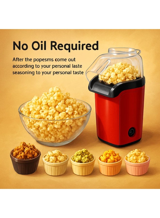 مينيجوي ماكينة صنع الفشار ميني جوي PP-01 بقوة 1200 واط، تعمل بالهواء الساخن، خالية من الزيت، تصميم صغير الحجم، سهلة الاستخدام، لون أحمر - Image 2