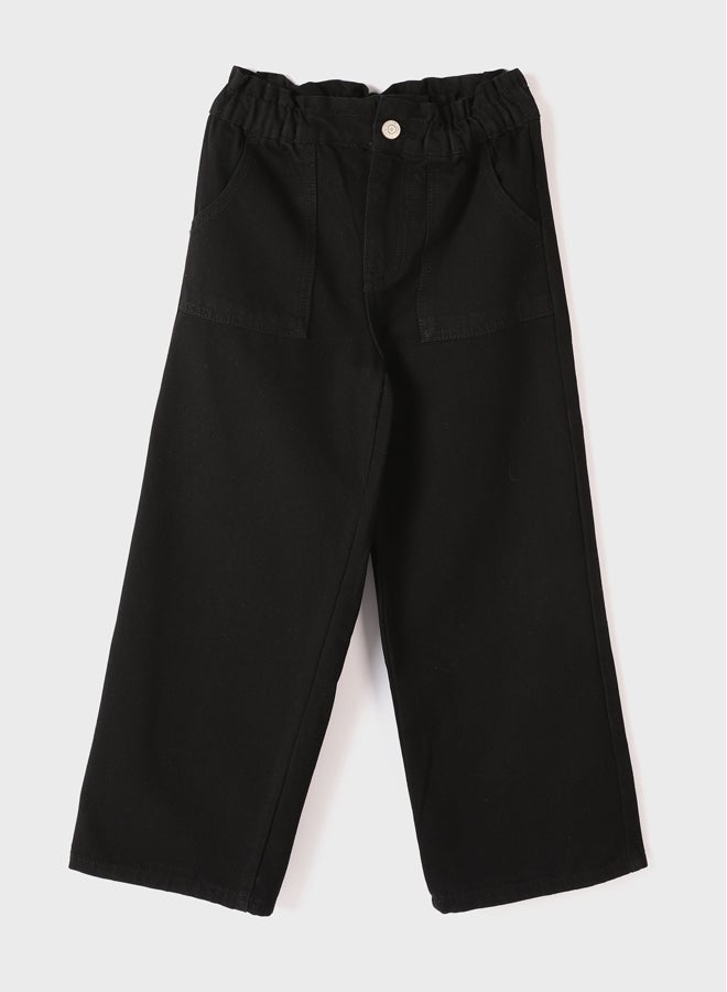 LC WAIKIKI Elastic Waist Wide Leg Girl Jean Trousers  - Image 1