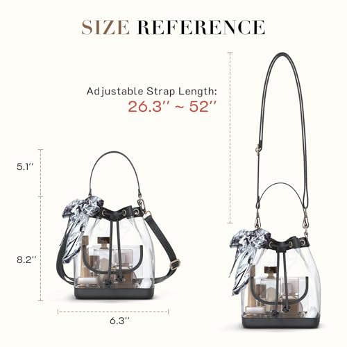 Missnine Clear Bag for Stadium Approved, Clear Crossbody Bucket Bag Transparent PVC Purse for Women, Concert Stadium Events - Image 5