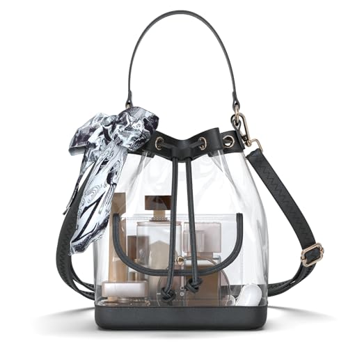 Missnine Clear Bag for Stadium Approved, Clear Crossbody Bucket Bag Transparent PVC Purse for Women, Concert Stadium Events - Image 1