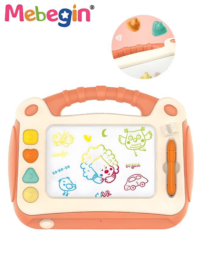 MEBEGIN Magnetic Drawing Board with 4 Stamps, Colorful Sketch Pad, Erasable Doodle Sketching Writing Board Pad, Portable Travel Toy for Kids, Fun Early Education Toys, Easy to Draw and Erase, 31*23.7cm  - Image 2