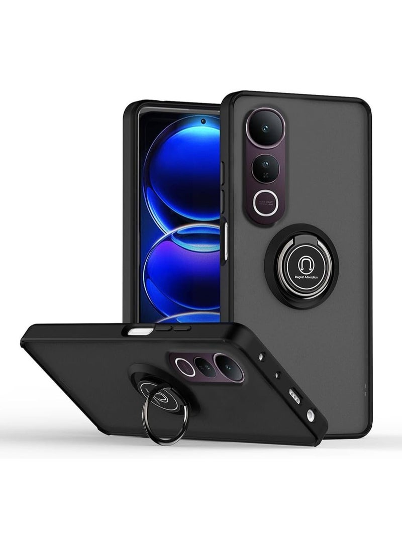 Case For Vivo V50 Lite 5G Rotational Metal Ring Grip Kickstand Cover Magnetic Car Mount Holder Case Shockproof Anti Fingerprint Anti Scratch Cover for Vivo V50 Lite - Image 1