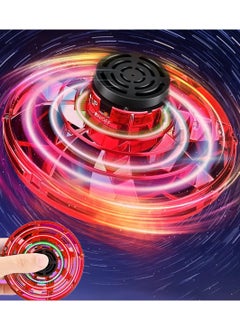 Festive Gallery Flying Spinner Toys, Hand Controlled Mini Drone, RGB Light Fidget Boomerang Spinner, 360 Rotating Fly UFO Spin Drone, Flying Space Toys Gift For Kids Adults Outdoor Indoor (Red)  - Image 1