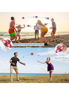 Festive Gallery Flying Spinner Toys, Hand Controlled Mini Drone, RGB Light Fidget Boomerang Spinner, 360 Rotating Fly UFO Spin Drone, Flying Space Toys Gift For Kids Adults Outdoor Indoor (Red)  - Image 3